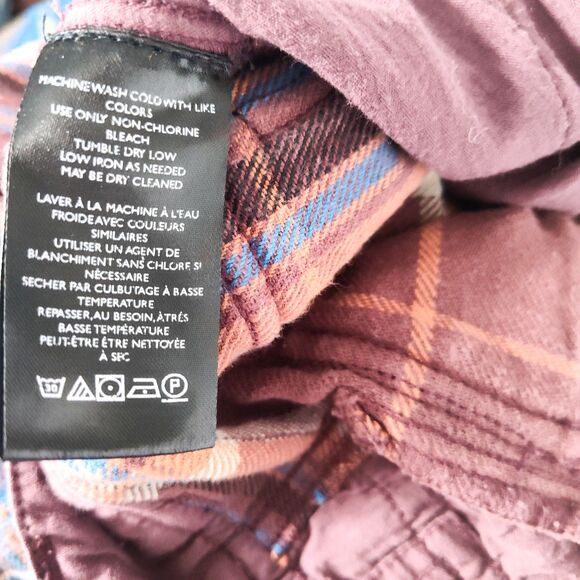 Free People Wide Leg Pants Size 0 Out Of Touch Extreme Plaid Pockets Burgundy - Picture 10 of 12